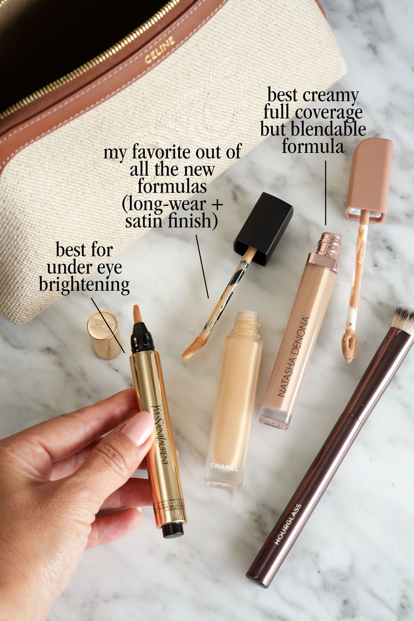 Best Concealer formulas YSL, Chanel, Natasha Denona