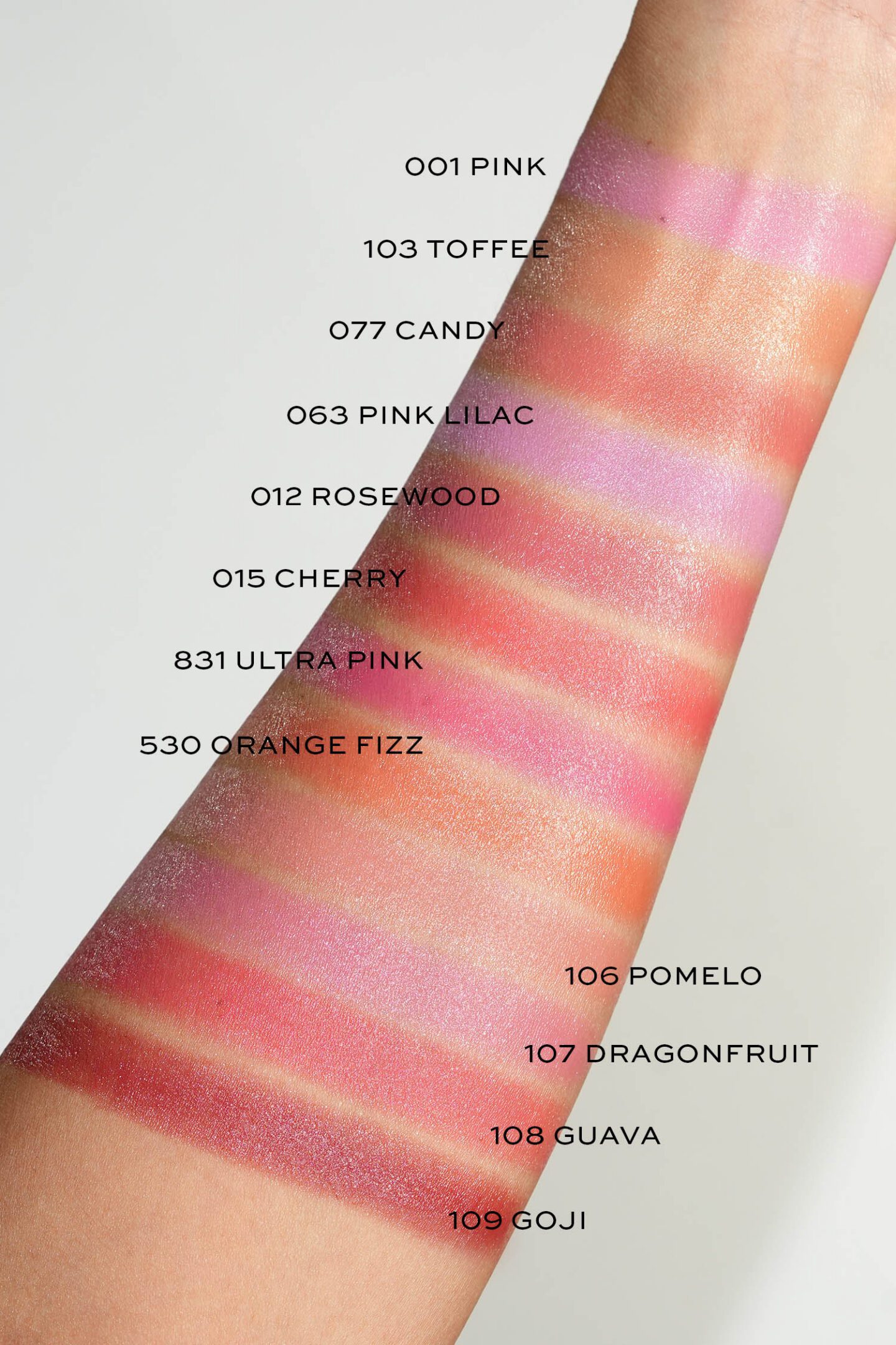 Dior Backstage Rosy Glow Blush Stick swatches