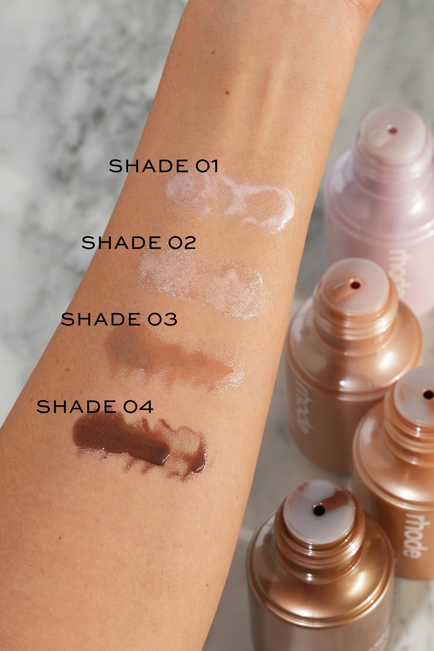 Rhode Summer Highlight Milk swatches